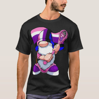 Genderfluïde Lacrosse Player LGBTQ Gnome Pride Fla T-shirt