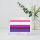 Genderfluïde Pride-vlag Briefkaart (Staand voorkant)