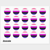 Genderfluïde Pride-vlag Ronde Sticker (Vel)