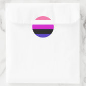 Genderfluïde Pride-vlag Ronde Sticker (Tas)