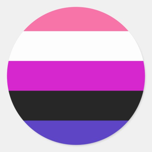 Genderfluïde Pride-vlag Ronde Sticker (Voorkant)