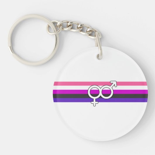 Genderfluïde Pride-vlag Sleutelhanger (Voorkant)