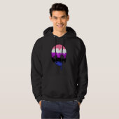 Genderfluïde trots druipende schedel hoodie (Voorkant volledig)