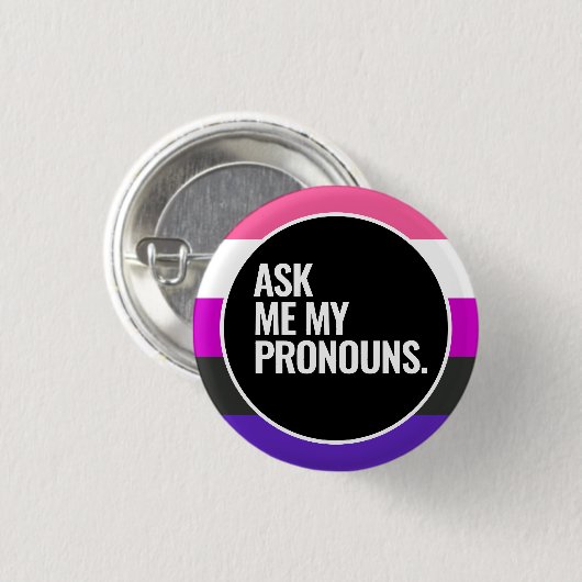 Genderfluïde trots ronde button 3,2 cm (Voorkant /achterkant)