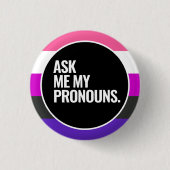 Genderfluïde trots ronde button 3,2 cm (Voorkant)