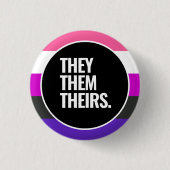 Genderfluïde trots ronde button 3,2 cm (Voorkant)