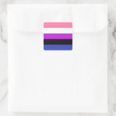 Genderfluïde Vierkante Sticker (Tas)