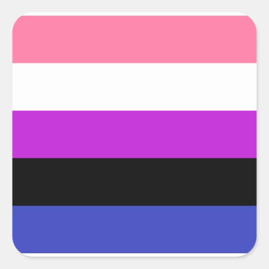 Genderfluïde Vierkante Sticker (Voorkant)