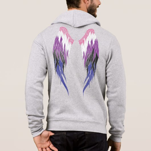 Genderfluïde vlag - Angel Wings Hoodie (Achterkant)