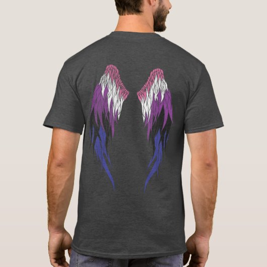Genderfluïde vlag - Angel Wings T-shirt (Achterkant)