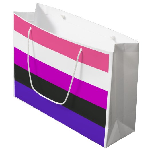 Genderfluïde vlag groot cadeauzakje (Voorkant Gekanteld)