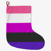 Genderfluïde vlag grote kerstsok (Voorkant)