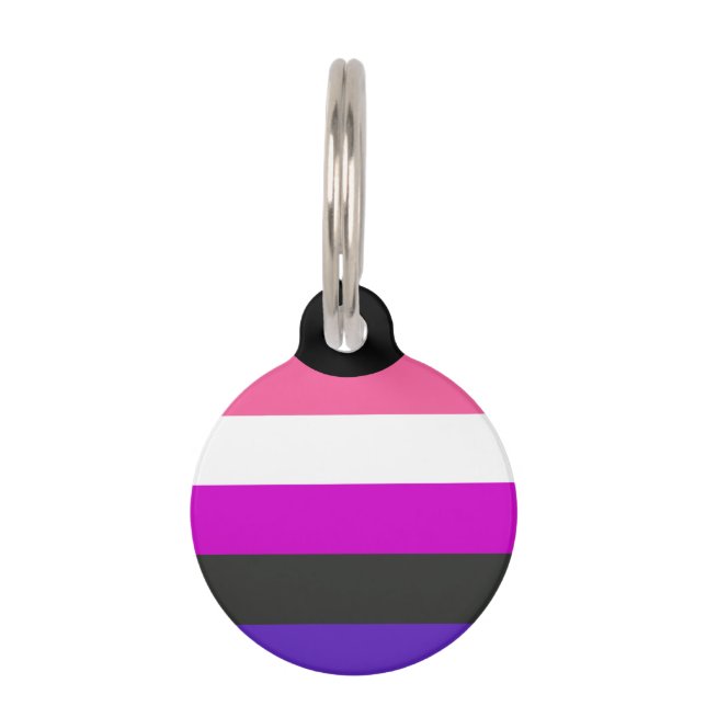 Genderfluïde vlag huisdierpenning (Voorkant)