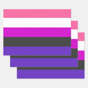 Genderfluïde vlag inpakpapier vel