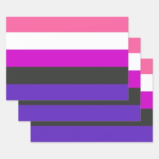 Genderfluïde vlag inpakpapier vel (Set)