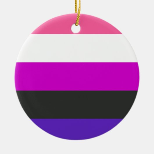 Genderfluïde vlag keramisch ornament (Voorkant)