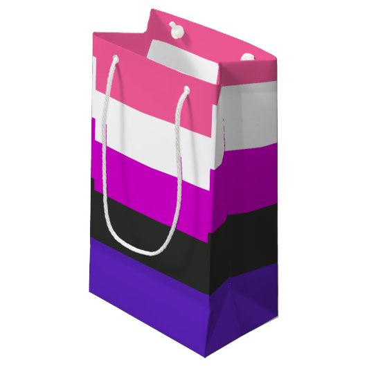 Genderfluïde vlag klein cadeauzakje (Voorkant Gekanteld)
