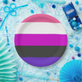 Genderfluïde vlag papieren bordje (Feest)