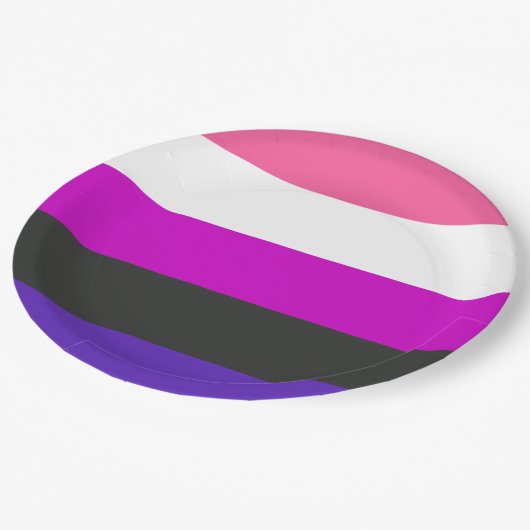 Genderfluïde vlag papieren bordje (Gekanteld)