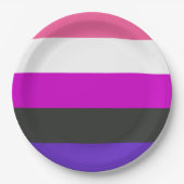 Genderfluïde vlag papieren bordje (Voorkant)