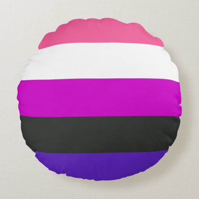 Genderfluïde vlag rond kussen (Voorkant)
