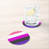 Genderfluïde vlag ronde kartonnen onderzetter (Insitu)