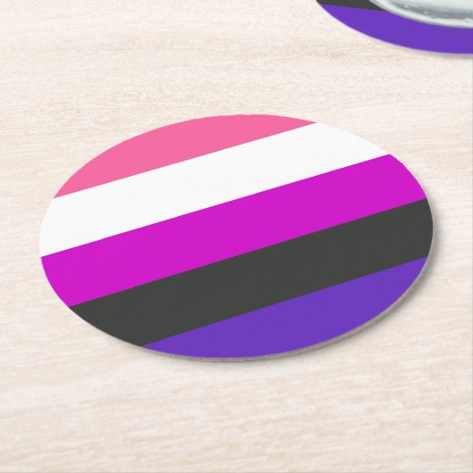 Genderfluïde vlag ronde kartonnen onderzetter (Gebogen)