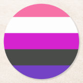 Genderfluïde vlag ronde kartonnen onderzetter (Voorkant)