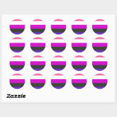 Genderfluïde vlag ronde sticker (Vel)
