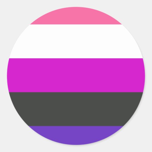 Genderfluïde vlag ronde sticker (Voorkant)