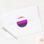 Genderfluïde vlag ronde sticker (Envelop)