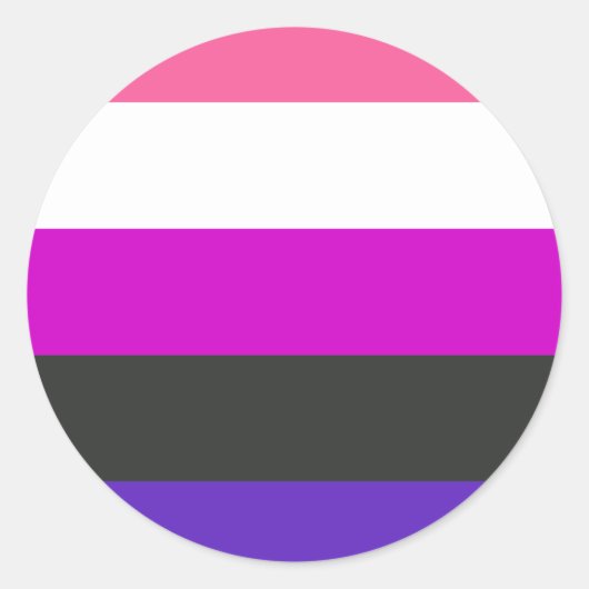 Genderfluïde vlag ronde sticker (Voorkant)