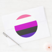 Genderfluïde vlag ronde sticker (Envelop)