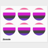 Genderfluïde vlag ronde sticker (Vel)