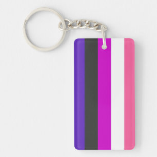 Genderfluïde vlag sleutelhanger