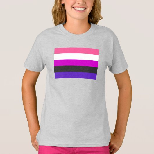 Genderfluïde vlag t-shirt (Voorkant)