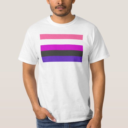 Genderfluïde vlag t-shirt (Voorkant)