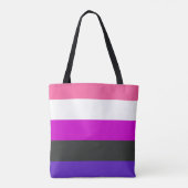 Genderfluïde vlag tote bag (Achterkant)