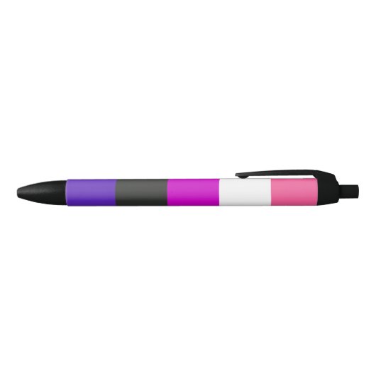 Genderfluïde vlag zwarte inkt pen (Bovenkant)