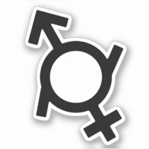 Genderfluïde vrouwelijke en mannelijke gendersymbo sticker