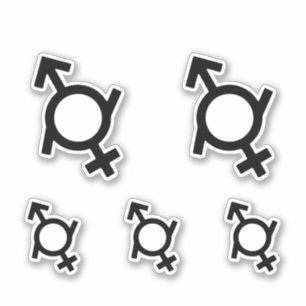 Genderfluïde vrouwelijke en mannelijke gendersymbo sticker