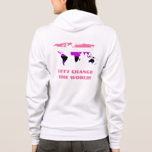 Genderfluïditeit Pride vlag pride wereldkaart Hoodie (Achterkant)