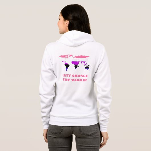 Genderfluïditeit Pride vlag pride wereldkaart Hoodie (Achterkant volledig)