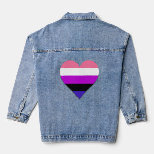 Genderfluïditeit trots hart denim jacket