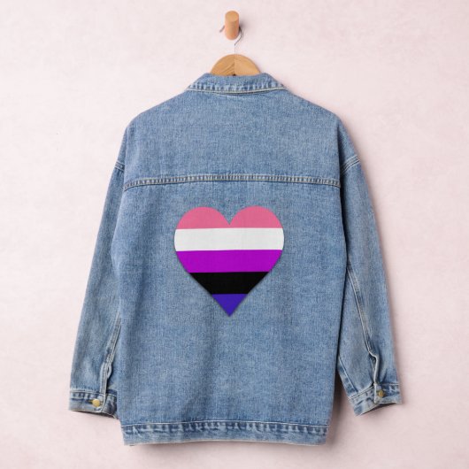 Genderfluïditeit trots hart denim jacket (Hangar)