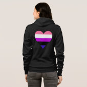 Genderfluïditeit trots hart hoodie (Achterkant volledig)