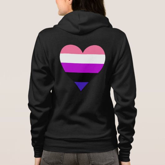 Genderfluïditeit trots hart hoodie (Achterkant)