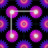 Genderfluidity pride colors /black flower pattern stof (Delen)