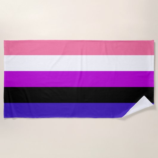 Genderfluidity Pride flag Beach Towel Strandlaken (Voorkant)