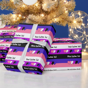 Genderfluidity pride flag met text wrapping paper cadeaupapier